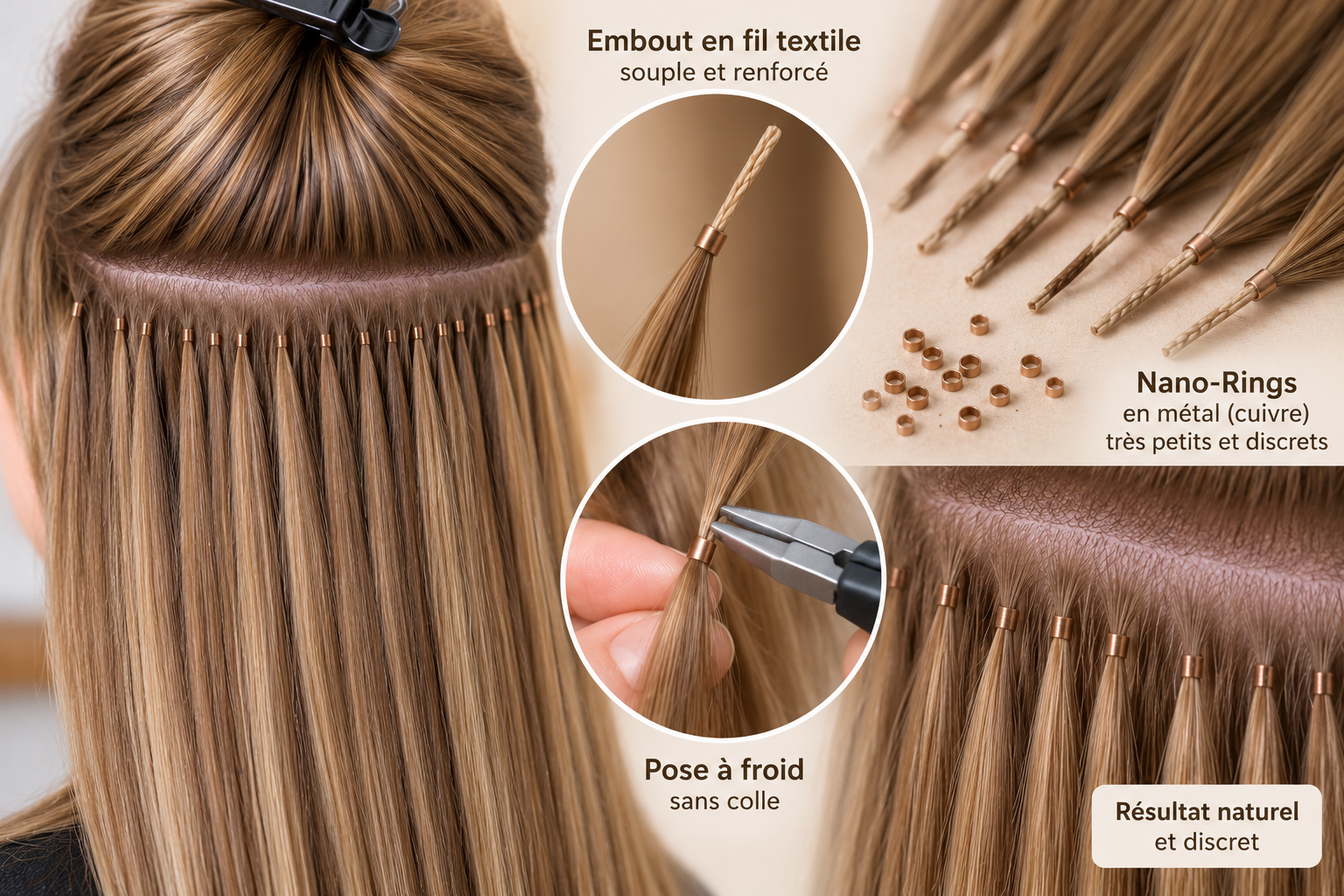 Extensions de cheveux à fil Nano String-Tip